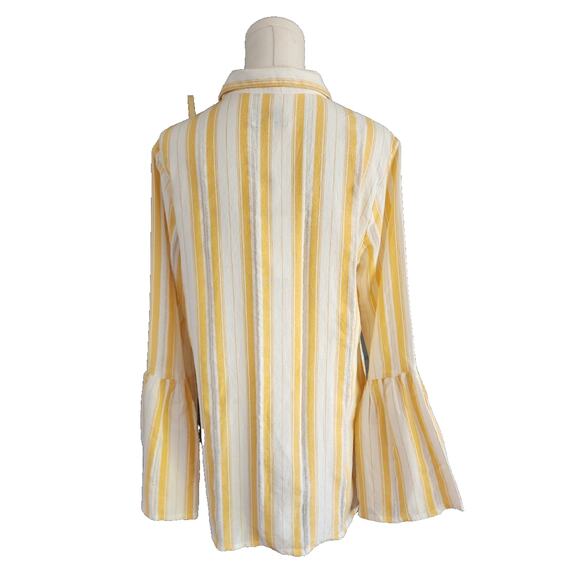 Millie Resort And Travel Alyse Top in Citrus & White Stripe Size Small NWT - Picture 4 of 8